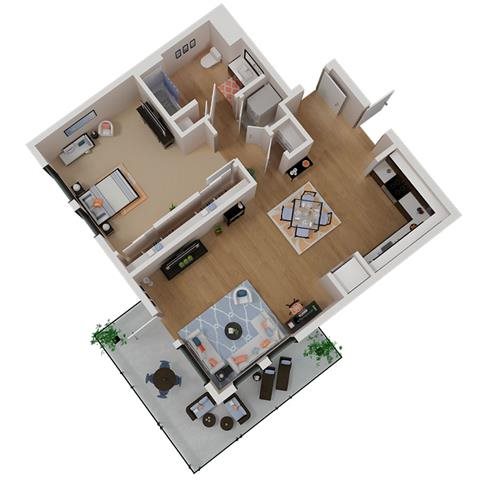 CA_SantaRosa_Annadel_Plan_A3_Floor Plan 1 Bedroom 1 Bathroom CA_SantaRosa_Annadel_Plan_A3_Floor Plan 1 Bedroom 1 Bathroom